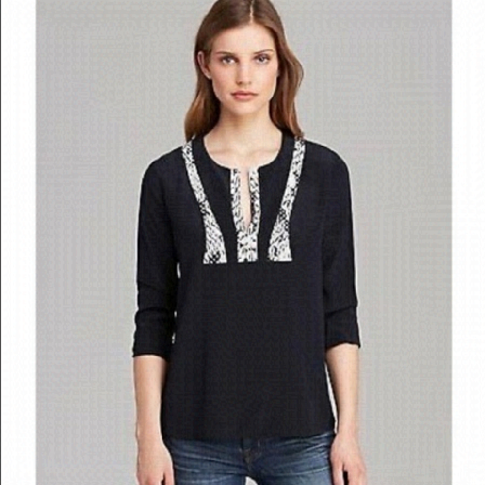 Diane Von Furstenberg DVF Blouse Windona Silk